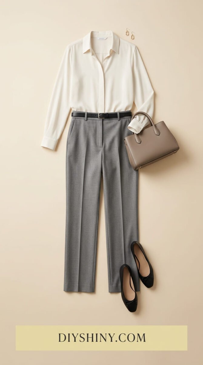 Light denim shirt with white jeans tan belt woven handbag and white sneakers